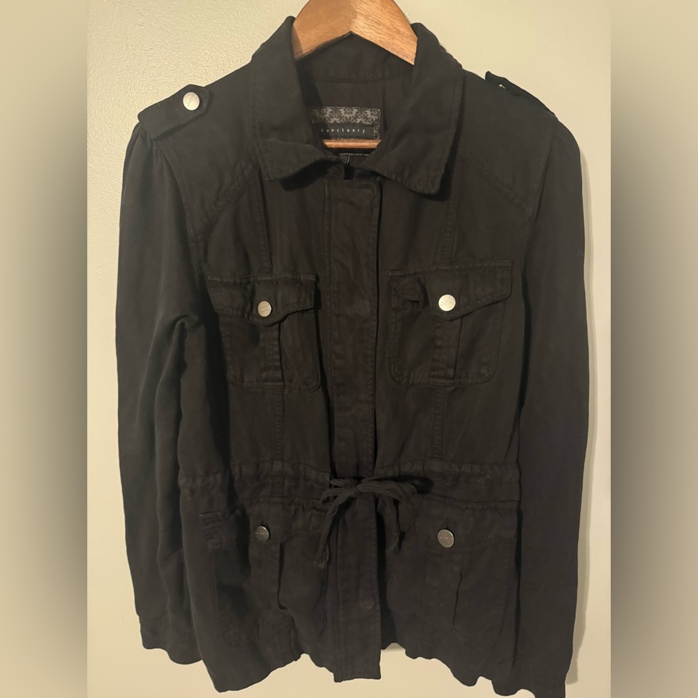 Sanctuary black lightweight utility jacket size medium - Picture 2 of 7